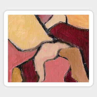 Rose Beige Wine Red Abstract Art Sticker